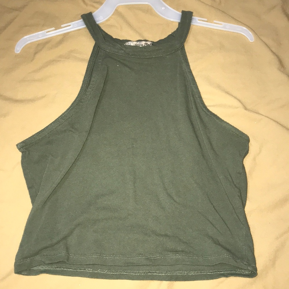 Navy green crop top